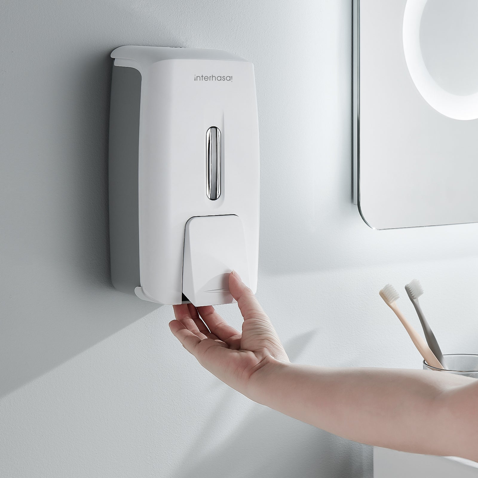 interhasa! Manual Hand Soap Dispenser 800ml, Wall Mounted，HSD-F9088